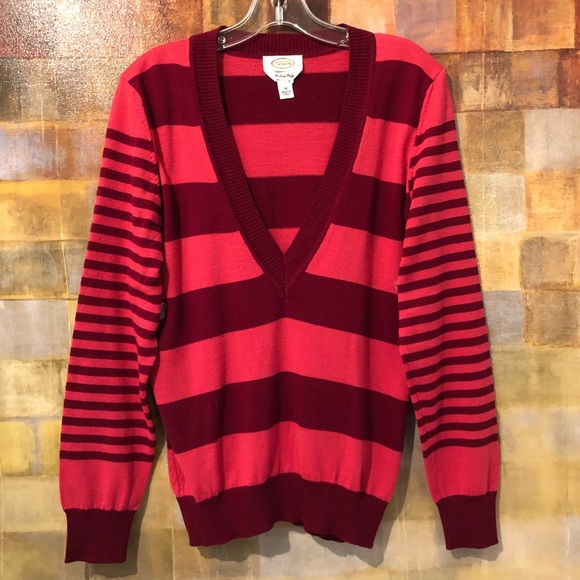 TALBOTS Italian Merino Wool Striped VNeck Sweater - Picture 6 of 6